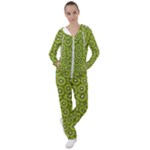 Kiwi Fruit Pattern Green Background Women s Tracksuit