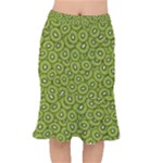 Kiwi Fruit Pattern Green Background Short Mermaid Skirt