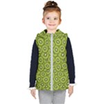 Kiwi Fruit Pattern Green Background Kids  Hooded Puffer Vest