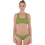 Kiwi Fruit Pattern Green Background Cross Back Hipster Bikini Set