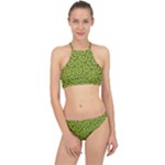 Kiwi Fruit Pattern Green Background Halter Bikini Set