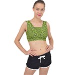 Kiwi Fruit Pattern Green Background V-Back Sports Bra