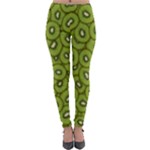 Kiwi Fruit Pattern Green Background Lightweight Velour Leggings