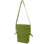 Kiwi Fruit Pattern Green Background Folding Shoulder Bag