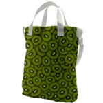 Kiwi Fruit Pattern Green Background Canvas Messenger Bag