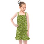 Kiwi Fruit Pattern Green Background Kids  Overall Dress