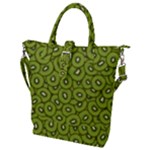 Kiwi Fruit Pattern Green Background Buckle Top Tote Bag