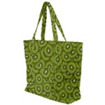 Kiwi Fruit Pattern Green Background Zip Up Canvas Bag