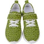 Kiwi Fruit Pattern Green Background Women s Velcro Strap Shoes