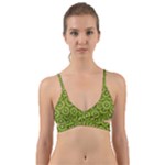 Kiwi Fruit Pattern Green Background Wrap Around Bikini Top