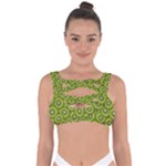 Kiwi Fruit Pattern Green Background Bandaged Up Bikini Top