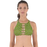 Kiwi Fruit Pattern Green Background Perfectly Cut Out Bikini Top