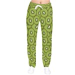 Kiwi Fruit Pattern Green Background Women Velvet Drawstring Pants