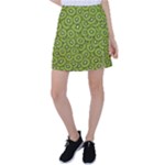 Kiwi Fruit Pattern Green Background Tennis Skirt