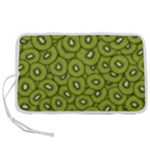 Kiwi Fruit Pattern Green Background Pen Storage Case (L)