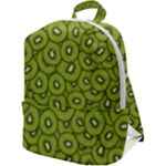 Kiwi Fruit Pattern Green Background Zip Up Backpack