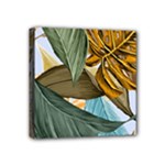 Monstera Palm Leaves Plants Mini Canvas 4  x 4  (Stretched)