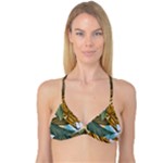 Monstera Palm Leaves Plants Reversible Tri Bikini Top