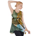 Monstera Palm Leaves Plants Side Drop Tank Tunic