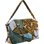 Monstera Palm Leaves Plants Canvas Crossbody Bag