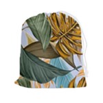 Monstera Palm Leaves Plants Drawstring Pouch (2XL)