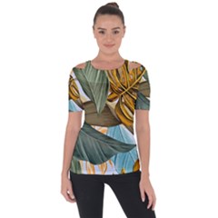 Shoulder Cut Out Short Sleeve Top 