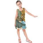 Monstera Palm Leaves Plants Kids  Sleeveless Dress