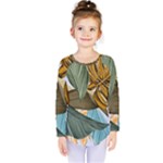 Monstera Palm Leaves Plants Kids  Long Sleeve T-Shirt