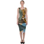 Monstera Palm Leaves Plants Sleeveless Pencil Dress