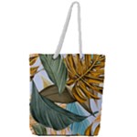 Monstera Palm Leaves Plants Full Print Rope Handle Tote (Large)