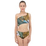 Monstera Palm Leaves Plants Spliced Up Two Piece Swimsuit