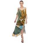 Monstera Palm Leaves Plants Maxi Chiffon Cover Up Dress