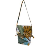 Monstera Palm Leaves Plants Folding Shoulder Bag