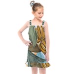 Monstera Palm Leaves Plants Kids  Overall Dress