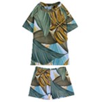 Monstera Palm Leaves Plants Kids  Swim T-Shirt and Shorts Set