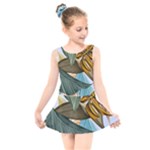 Monstera Palm Leaves Plants Kids  Skater Dress Swimsuit