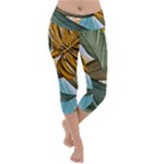 Monstera Palm Leaves Plants Lightweight Velour Capri Yoga Leggings