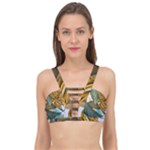 Monstera Palm Leaves Plants Cage Up Bikini Top