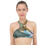 Monstera Palm Leaves Plants High Neck Bikini Top