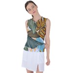 Monstera Palm Leaves Plants Women s Sleeveless Sports Top