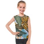 Monstera Palm Leaves Plants Kids  Mesh Tank Top