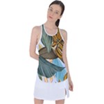 Monstera Palm Leaves Plants Racer Back Mesh Tank Top