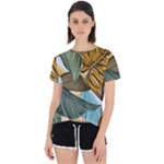 Monstera Palm Leaves Plants Open Back Sport T-Shirt