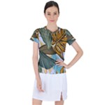 Monstera Palm Leaves Plants Women s Sports Top