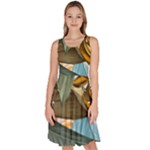 Monstera Palm Leaves Plants Knee Length Skater Dress With Pockets