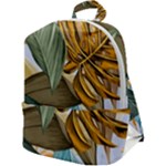 Monstera Palm Leaves Plants Zip Up Backpack