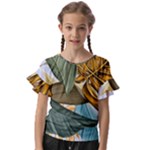 Monstera Palm Leaves Plants Kids  Cut Out Flutter Sleeves