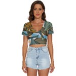 Monstera Palm Leaves Plants V-Neck Crop Top