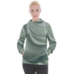 Silky Sage Abstract Elegant Print Design Women s Hooded Pullover