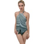 Silky Sage Abstract Elegant Print Design Go with the Flow One Piece Swimsuit